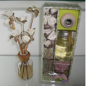 Wholesale Fashion white rose decorated flower smelling diffuser for fragrance new design aroma diffuser