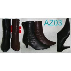 Wholesale PU material black color winter women's outdoor boots fashion style