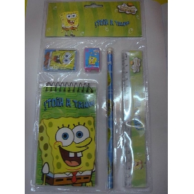Wholesale Party Favor High School Stationery Gift Items 5PCS Spongdbob Pencil Set