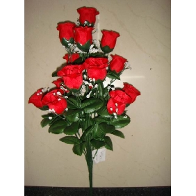 Wholesale 12pcs of fashion artificial rose flowers red color 97rn07