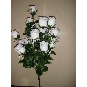 Wholesale 12pcs of stylish artificial rose flowers white color 97rn08