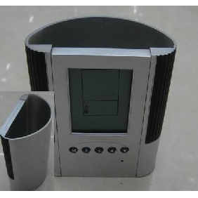 Newcolorful calendar time tell function pencil holder with alarm clock 9cdn37