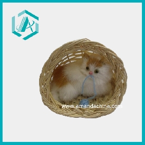 Wholesale Beautiful Home Decor Plush Cat In The Basket