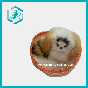 Wholesale Beautiful Home Decor Good Texture Dog In The Plastic Basket