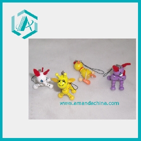 Wholesale Various Animal Model And Color Available Wood Cell Phone Pendant