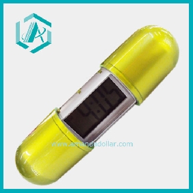 Wholesale Daily Use Capsule-shaped Yellow Electrical Clock, 2 Watch Batteries