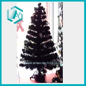 Green fiber optic Christmas tree with lights for Christmas holidays use