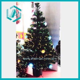 Wholesale New artificial green fiber optic glitter Christmas tree for Christmas decoration