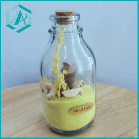 Wholesale Vintage cool yellow color sand bottle made of craft sand natural conch