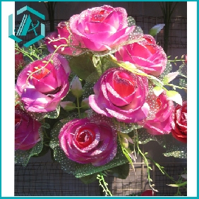 Wholesale 12 pcs artificial flower bouquet made of high quality plastic and textile