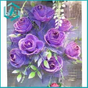 Wholesale 12pcs purple artificial flower bouquet made of plastic and textile