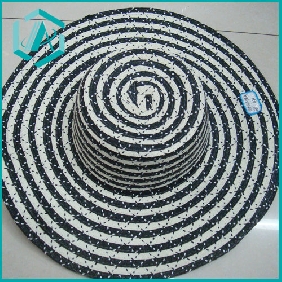 Wholesale black&white stripe fashion style lady's paper straw hat