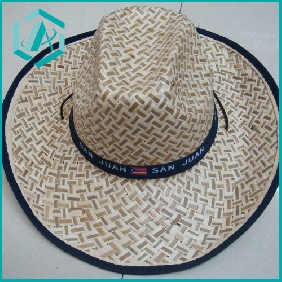 Wholesale pure hand-made classical style cowboy tree rind straw hat