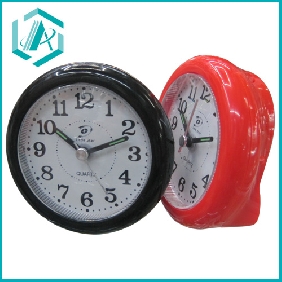 Wholesale round shape classical styel single color mute electric alarm clock with selectable color