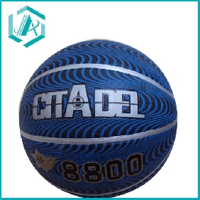 special design blue rubber basketballs with waves