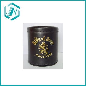 Wholesale golden lior  black leather dice cup for entertainment