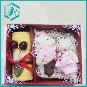 Wholesale 2011 Valentine gift set, cotton towel + 2 bear toys
