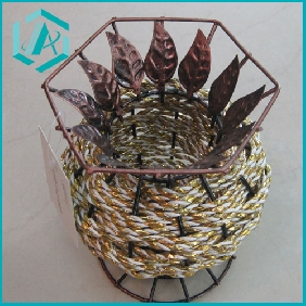 Wholesale Perfect hexagonal design elegant iron flower baskets