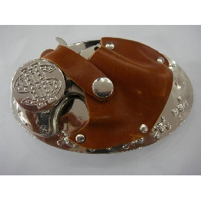 Wholesale Multi function Gun design sliver plated Men's aluminium alloy buckle 9ajn54