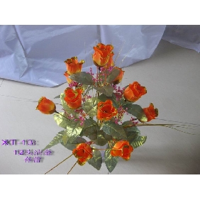 Wholesale 12pcs of rose bud with gold flash decoration flowers
