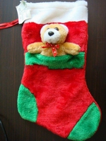 Wholesale little bear fabric plush kid's favorate christmas stocking