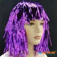 Wholesale 2011 newest innovative violet party wigs colorful POP fans and party wigs