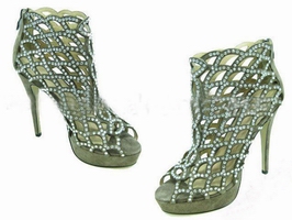 Wholesale 2011 Newest Suede Leather Upper Charm Lady Dress Shoes with High Heel