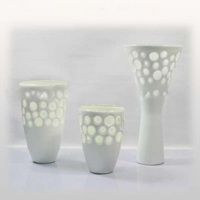 Wholesale New desgin ivory Simple and elegant Mouth blown Glass Vase