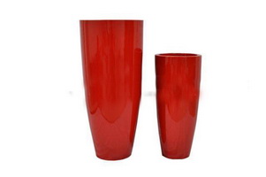 Wholesale red Environment-friendly and degradable unbreakable Fiber clay Round Vase