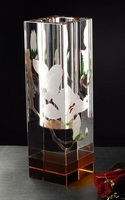 Wholesale Europe Folk Art desgin Polished Crystal flower Vase for Souvenir