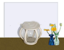 Wholesale ivory refined Antique Shabby and chic Round wooden vase for home using