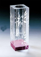 Wholesale Engraving Crystal rectangular cuboid round mouth Vase