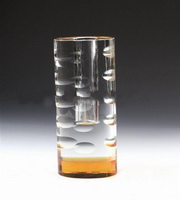 Wholesale Lip print clear glass crystal cylinder vase