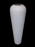 Wholesale Fiberglass pure white color glossy novel shape vase