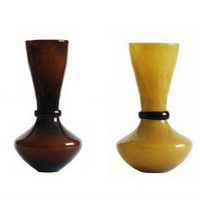 Wholesale Hand blown two colors novel design shape glass Vase