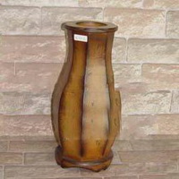 Wholesale Walnut color antique style duarable Wooden vase