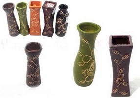 Wholesale Ceramic material various design colorful home decor vase with hand-painted  floral patterns