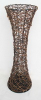 Wholesale Metal and rattan woven dark color natural style home decor Vase