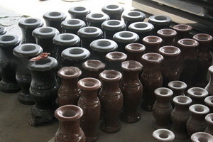 Wholesale factory direct supply black granite vases good quality with competitive price