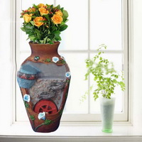 Wholesale Sculpture Artificial design Polyresin Vase With Fountain resin vase