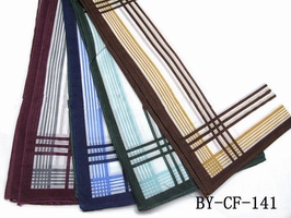 Wholesale 38*38cm men jacquard handkerchief fashional stripe hankerchiefs