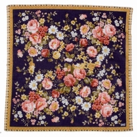 Wholesale beautiful 100% cotton printed square handkerchief women's flower bandana,30*30cm