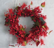 Wholesale Natural looking wreath with leaves christmas decorative artificial flower