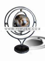 Wholesale three-circled art metal stand gemstone globe