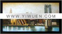 Wholesale High Quality Handmade Oil Paintings Framed Bridge Painting