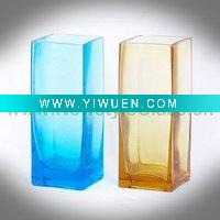 Wholesale handblown color square vase