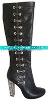 Wholesale ladies fashion boots with crystal high heel