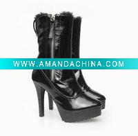 Wholesale 2011 Wholesale Fashion Women Leather Boots Black