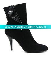 VELONY Ladies' high-heeled Ankle Boots Roman Boots in Black
