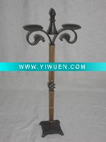 Wholesale metal candle stand w/rattan pillar